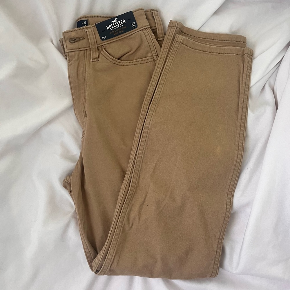hollister tan mom jeans